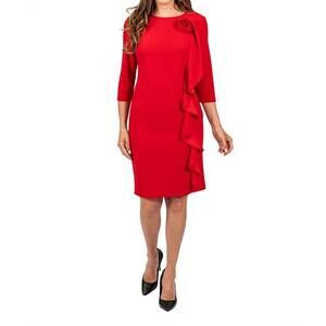 NEW SCAPA lauren flower ruffle dress in red